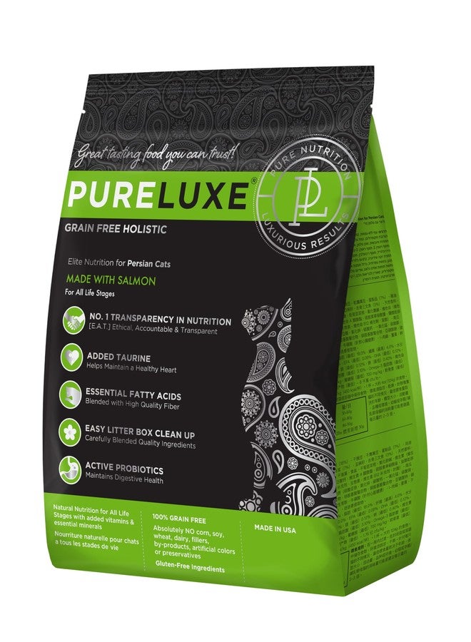 PURELUXE Grain and Gluten Free Cat Food, Persian Cat Elite Nutrition, Salmon, for Persian Cats at All Life Stages and Breeds, Made in The USA, 3.3lbs - Image 1